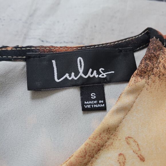 Lulus Size S Watercolor Print Abstract Shift Dress Short Sleeve Modern - Picture 8 of 10